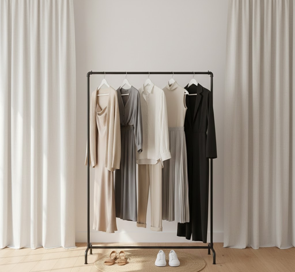 Minimalistische kledingrail